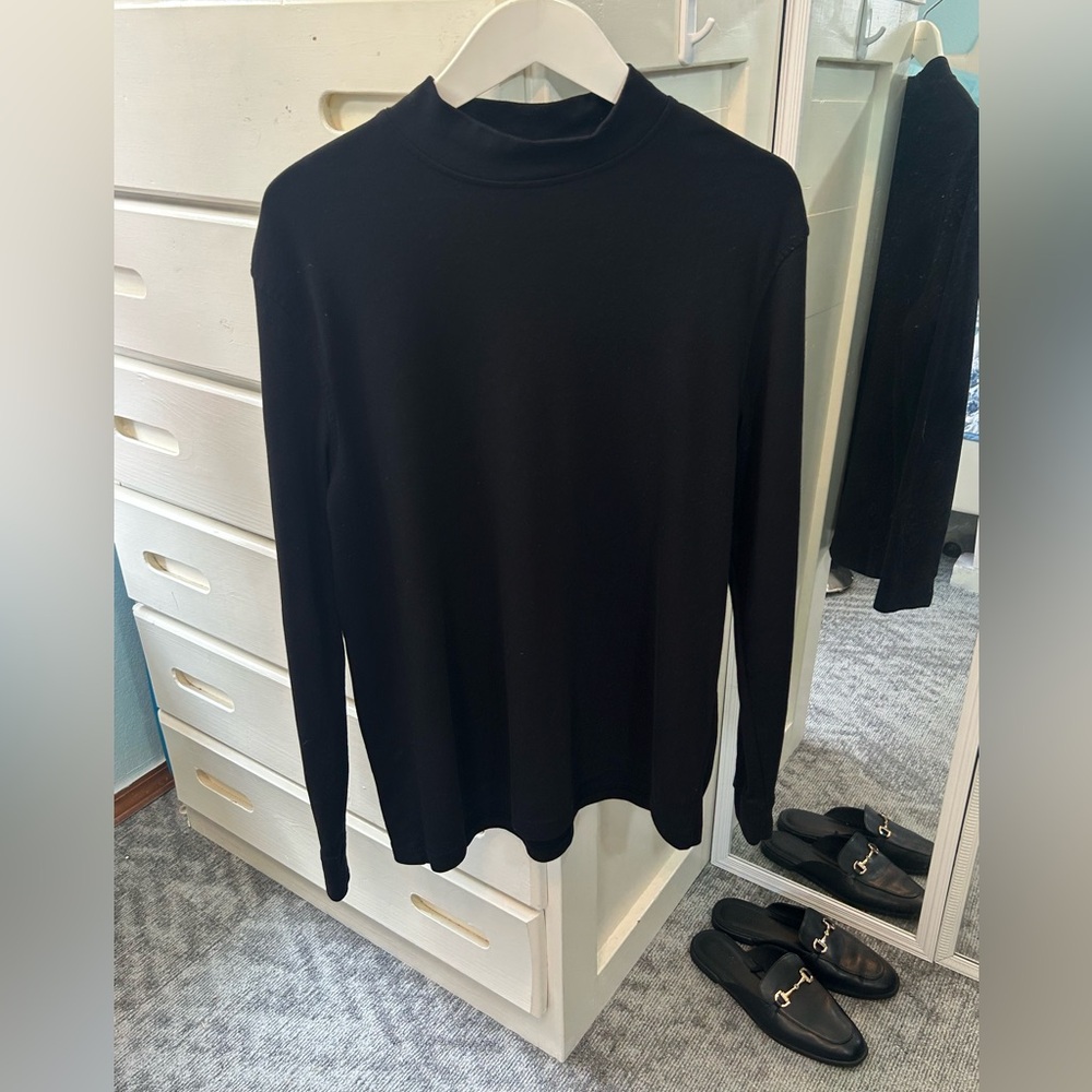 Croft & Barrow Cotton Extra Soft Essential Long Sleeve Turtleneck Mock Neck Top✨